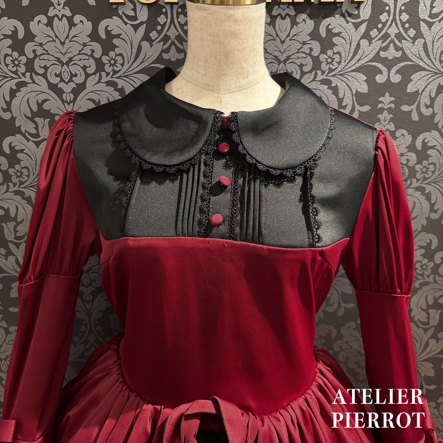 【ATELIER PIERROTFrilly Ribbon Belle Dress白色/波尔多/海蓝色/黑色