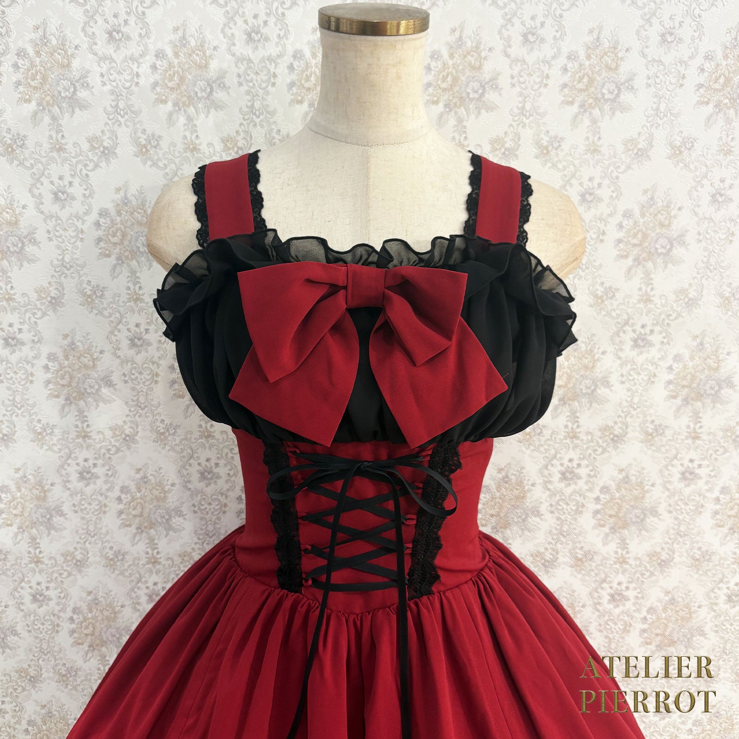 【ATELIER PIERROT】 Eternal Waltz Jumper Skirt ホワイト/ボルドー/パープル/ネイビー/ブラック×ホワイト/ブラック