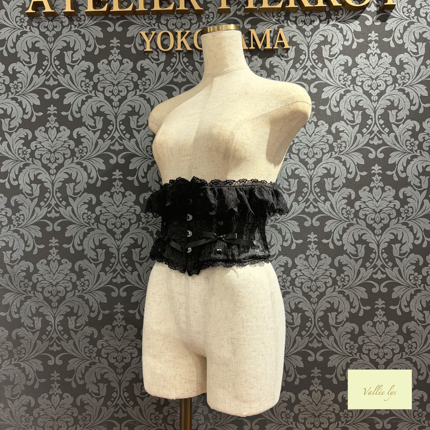 【Vallée lys】ヴァレリス Fleur de Brume Corset ホワイト/ピンク/ボルドー/ネイビー/ブラック