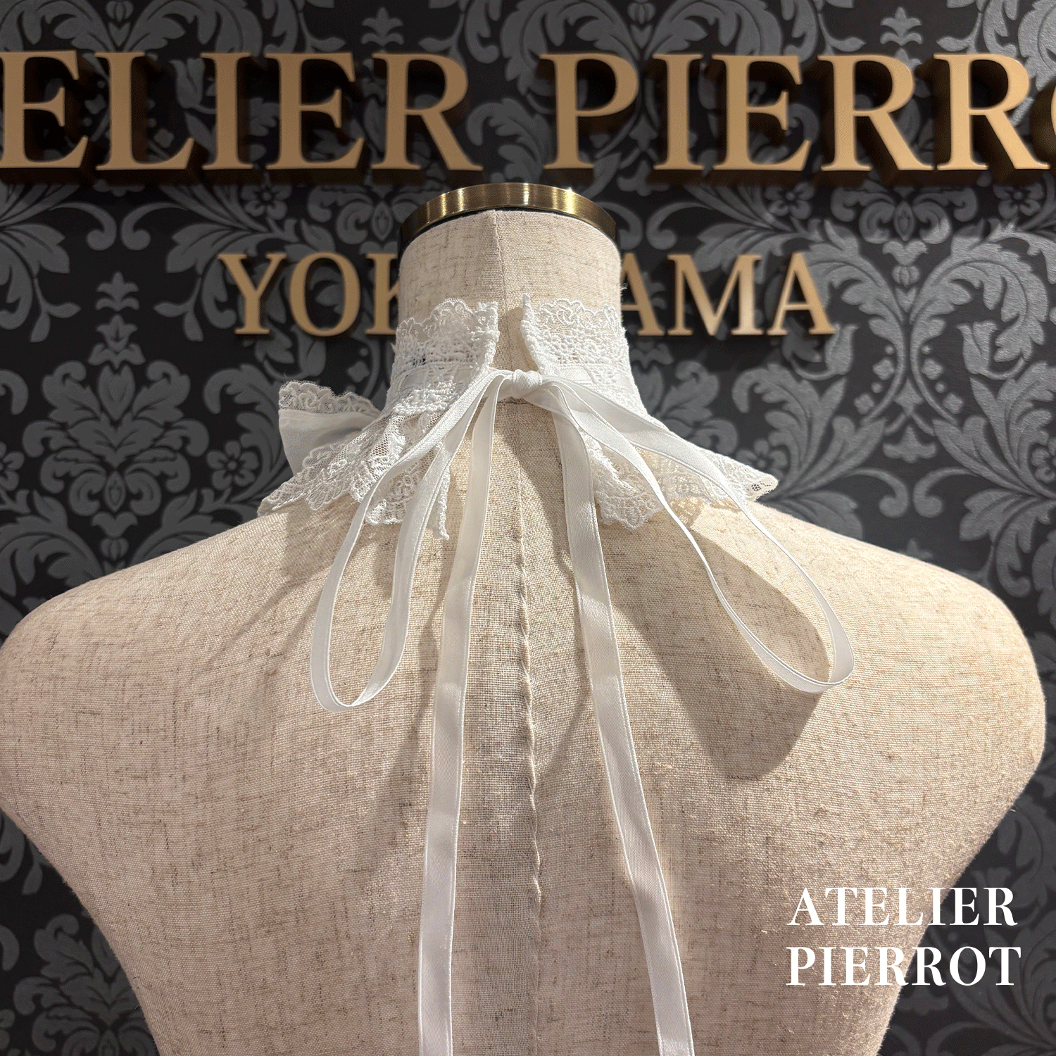 【ATELIER PIERROTLACE GRACE Choker White/Bordeaux/Purple/Green/Navy/Black★5 월 말에 출시되었습니다★