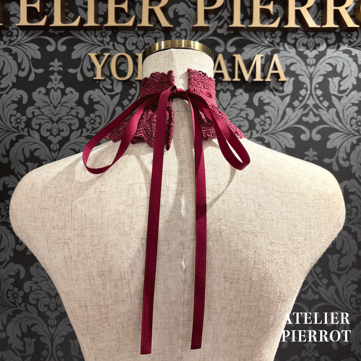 【ATELIER PIERROTLACE GRACE Choker White/Bordeaux/Purple/Green/Navy/Black★5 월 말에 출시되었습니다★
