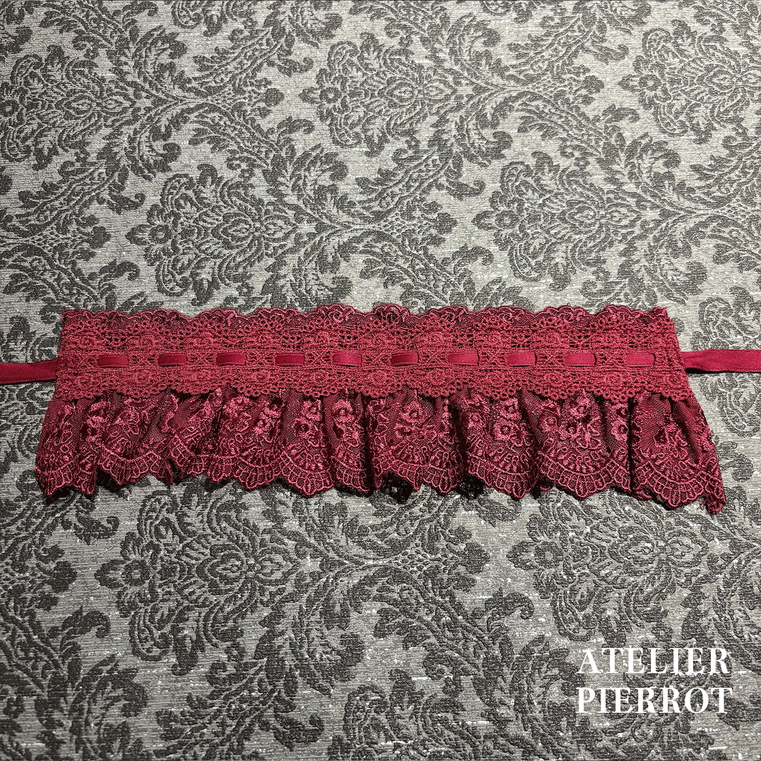 【ATELIER PIERROTLACE GRACE Choker White/Bordeaux/Purple/Green/Navy/Black★5 월 말에 출시되었습니다★