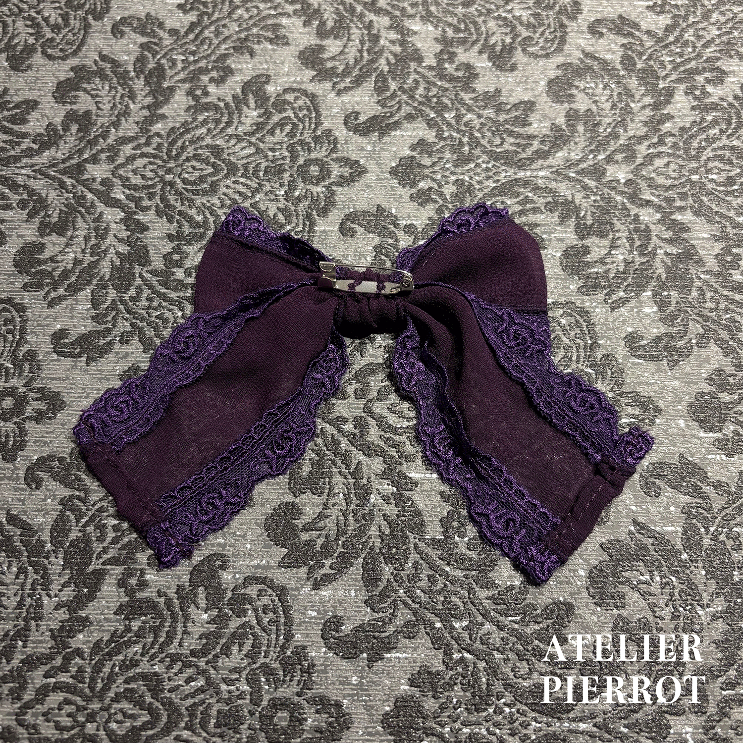 【ATELIER PIERROT】带蕾丝的宽限期螺丝白色/波尔多/紫色/绿色/海军/黑色