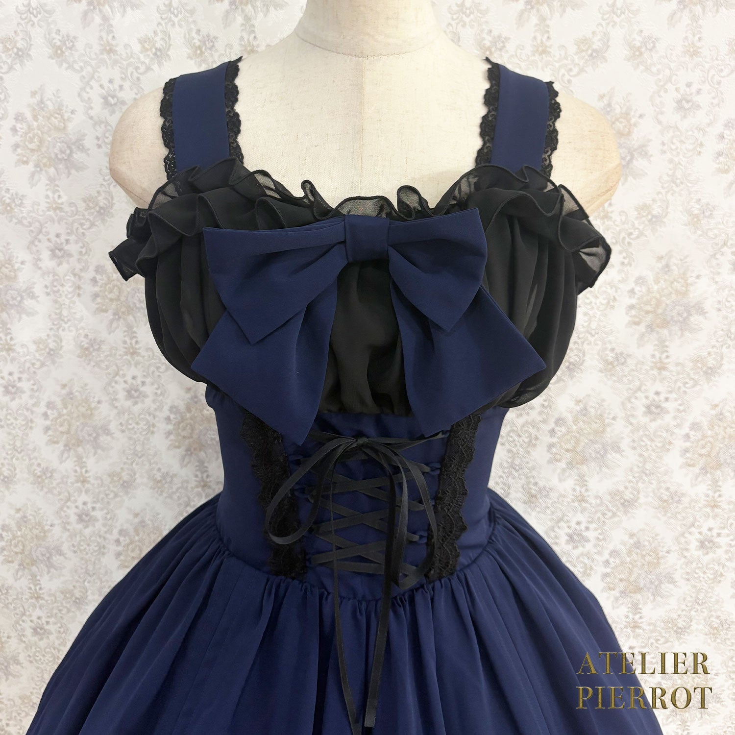 【ATELIER PIERROT】 Eternal Waltz Jumper Skirt ホワイト/ボルドー/パープル/ネイビー/ブラック×ホワイト/ブラック