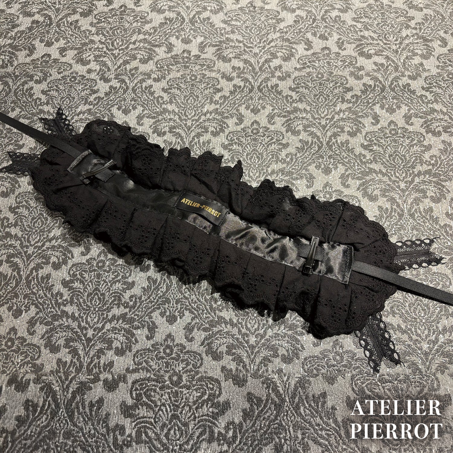 【ATELIER PIERROT】 Mimi de Chat Lace Headdress ブラック×ホワイト/ブラック ★10月下旬〜11月上旬発売★