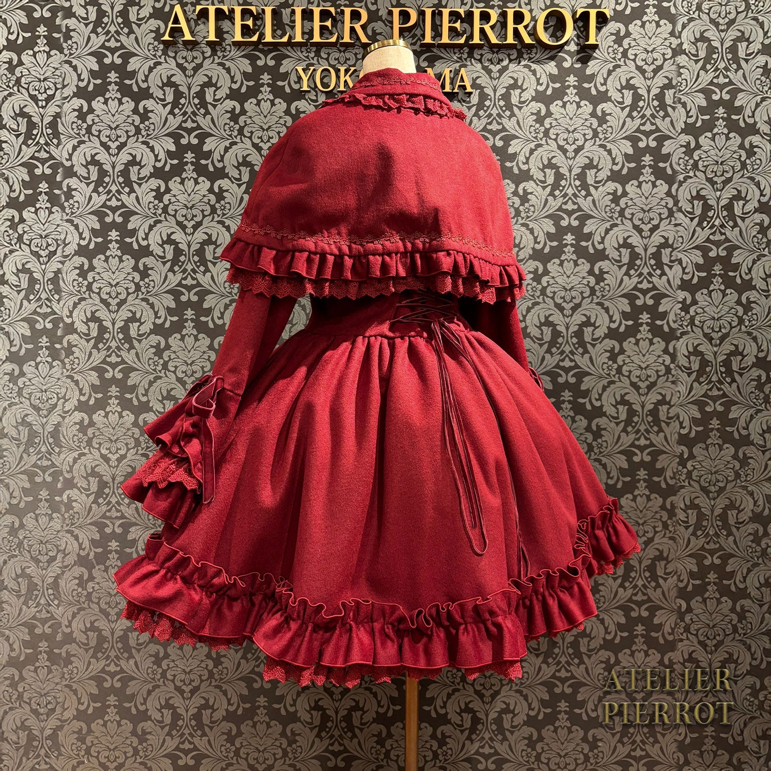 【ATELIER PIERROT】 Fleur d'Hiver Coat White/Bordeaux/Navy/Black★Released from late October to early November★