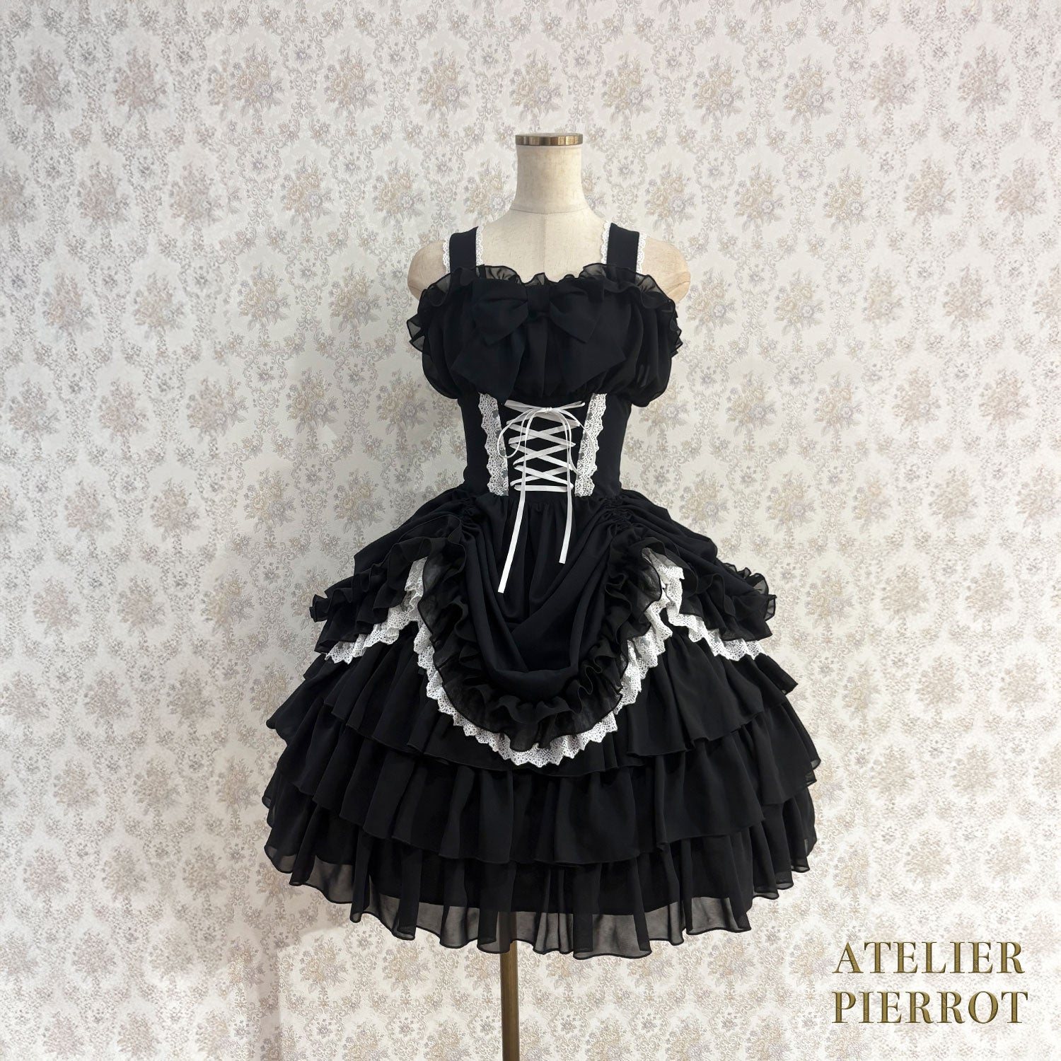 【ATELIER PIERROT】 Eternal Waltz Jumper Skirt ホワイト/ボルドー/パープル/ネイビー/ブラック×ホワイト/ブラック