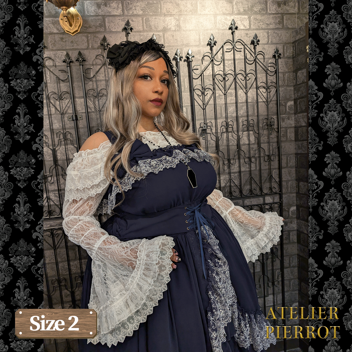 【ATELIER PIERROT】 Celestial Veil JSK White/Bordeaux/Purple/Navy/Black Size1/Size2