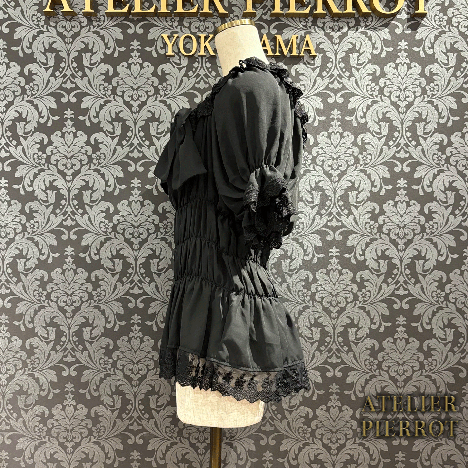 【ATELIER PIERROT】 Twinkle Ribbons Blouse White/Black