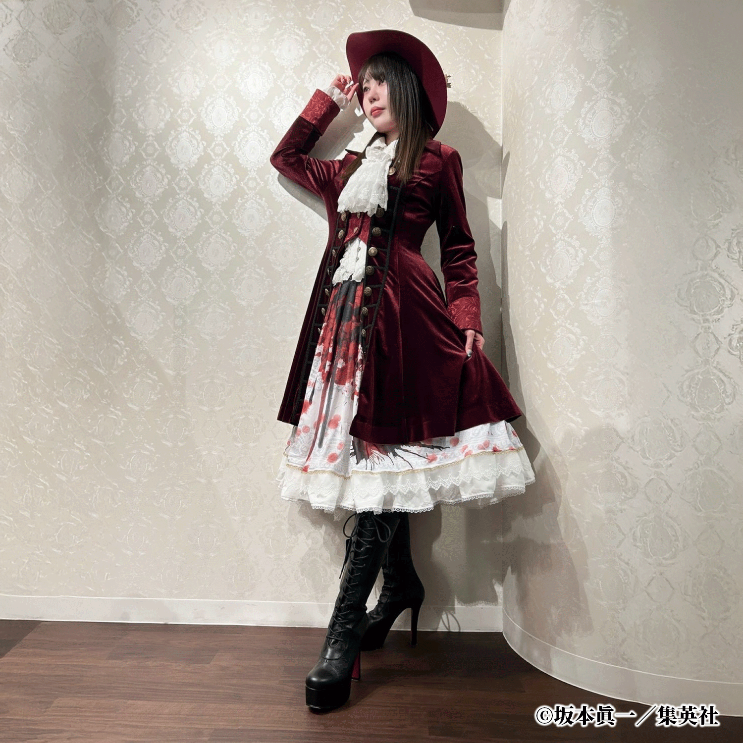 【ATELIER PIERROT】 「 イノサン 」 ロングジャケット 赤 ( 刺繍あり ) /青( 刺繍なし ) /黒 ( 刺繍なし )