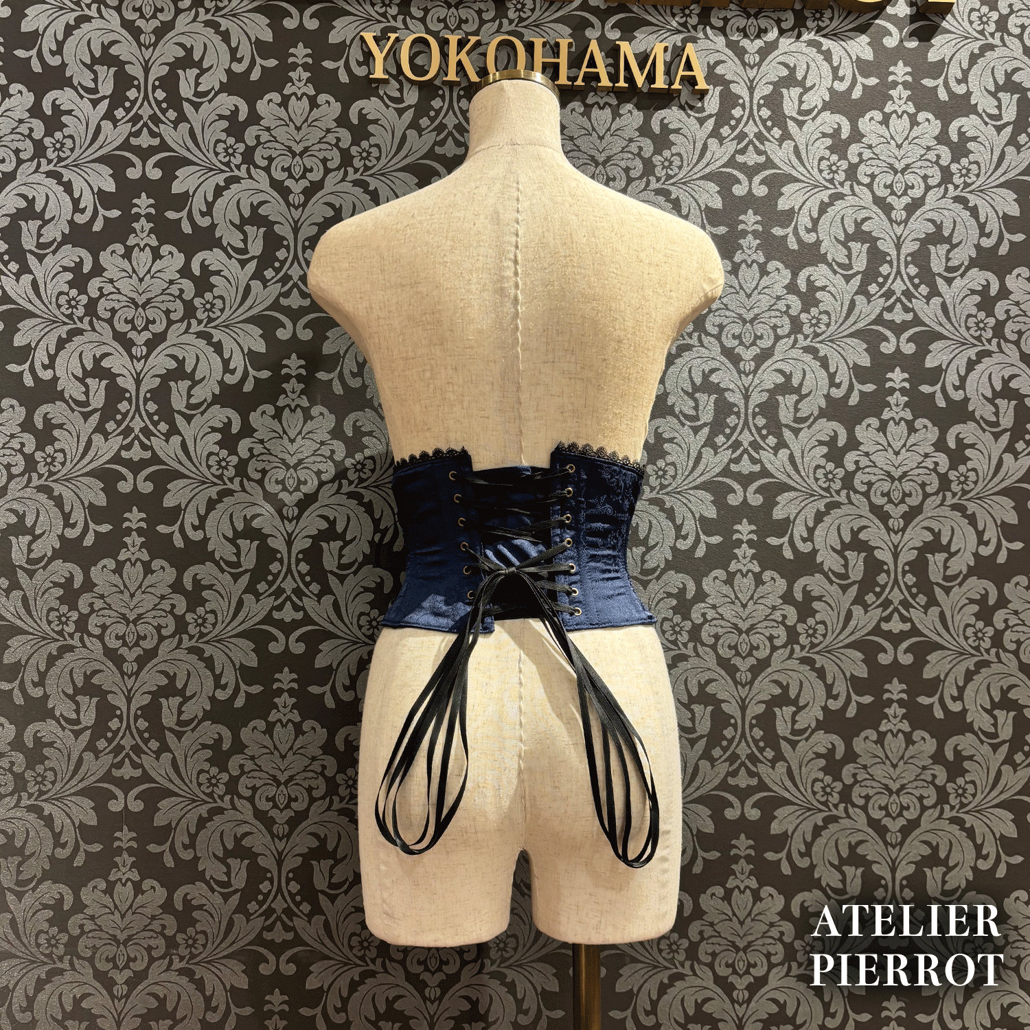 【ATELIER PIERROT】 Thorned Rose Corset ホワイト/ボルドー/パープル/ネイビー/ブラック×ホワイト/ブラック ★11月中旬〜下旬発売★