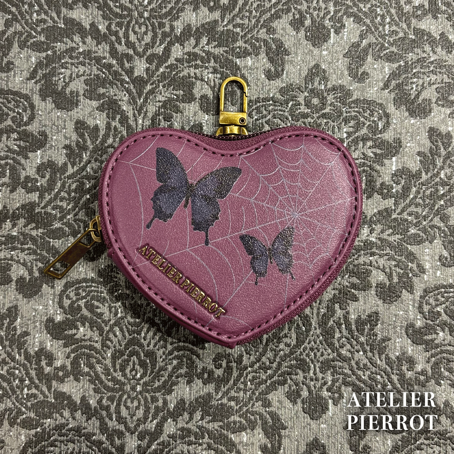 【ATELIER PIERROT】 Pochette a la carte Series Coin Purse~Heart~ パープル/ブラック