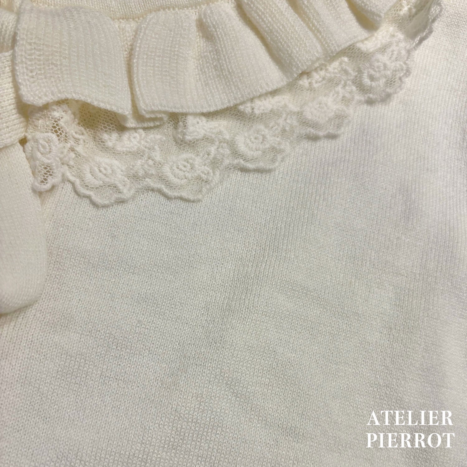 【ATELIER PIERROT】 Rose Waltz Cardigan アイボリー/ワイン/ブラック