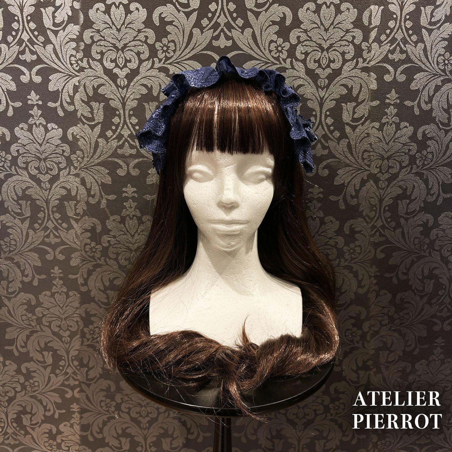 【ATELIER PIERROT】 Mystic Ribbon Lattice HeadDress アイボリー/ ボルドー/ネイビー/ブラック