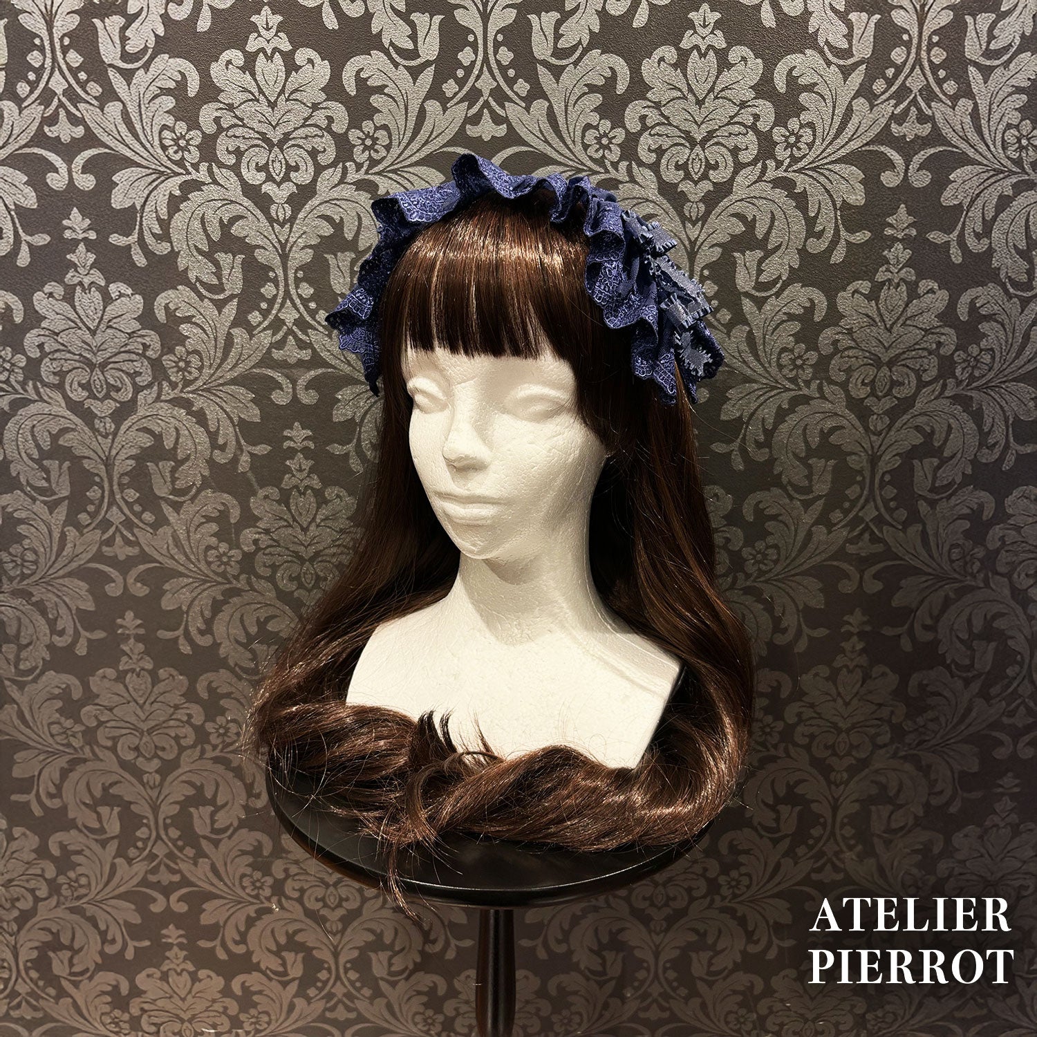 【ATELIER PIERROT】 Mystic Ribbon Lattice HeadDress アイボリー/ ボルドー/ネイビー/ブラック