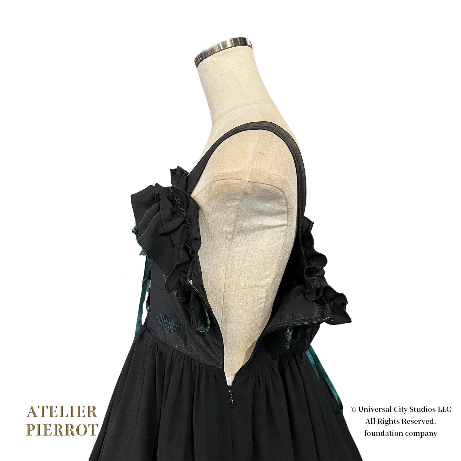 【ATELIER PIERROT】 WICKED/Elphaba’s Long Bustle JSK 黒×緑/黒×黒