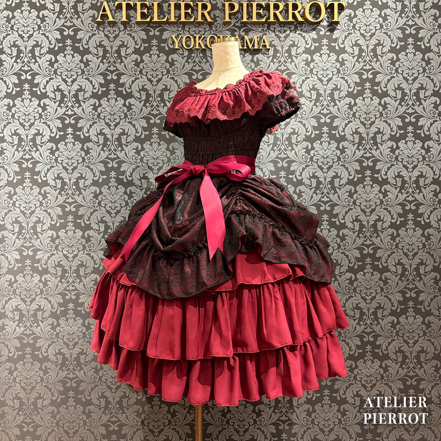 【ATELIER PIERROT】 Ruined Castle Dress 新色ホワイト/ボルドー/新色パープル/ネイビー/ホワイト×ブラック/ブラック