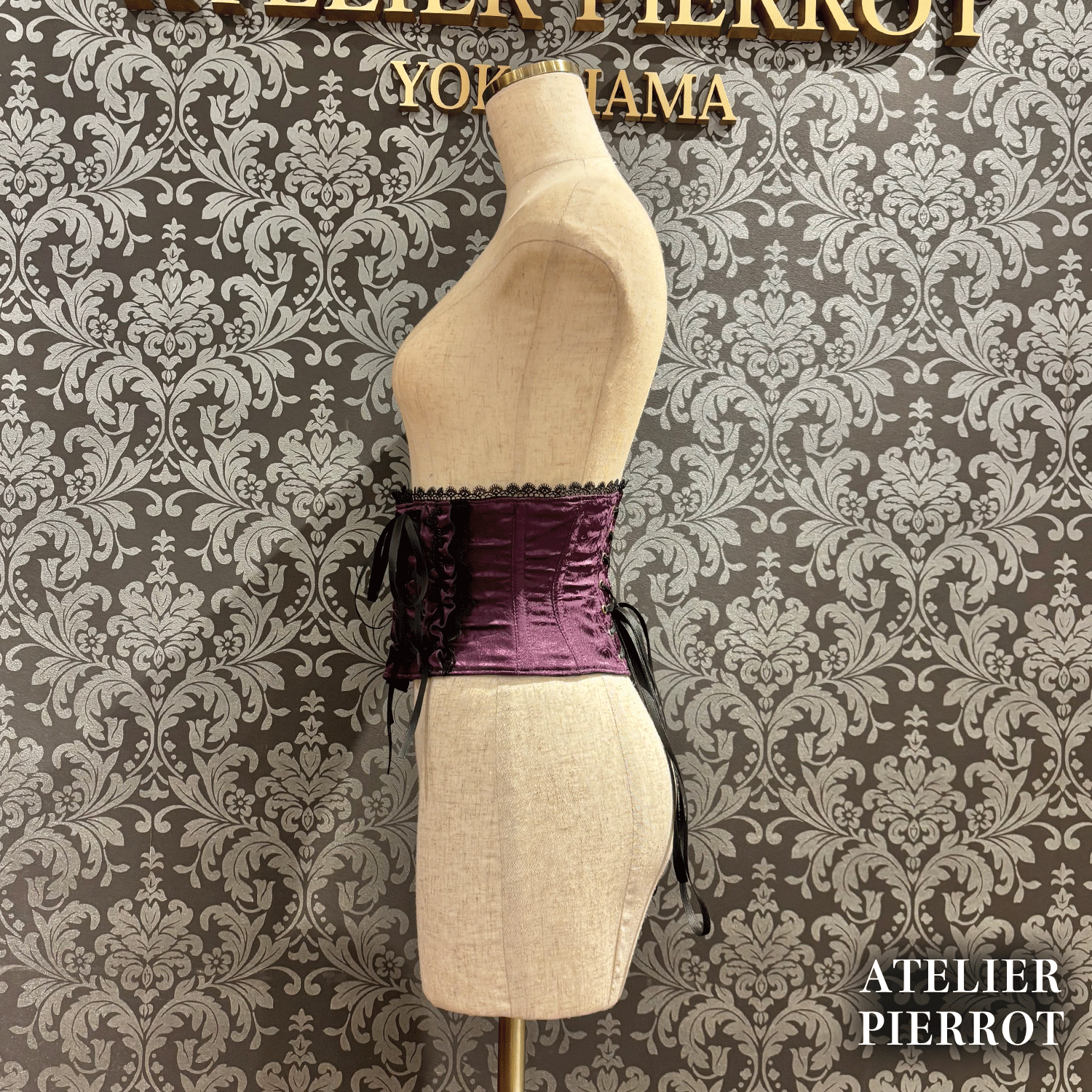 【ATELIER PIERROT】 Thorned Rose Corset ホワイト/ボルドー/パープル/ネイビー/ブラック×ホワイト/ブラック ★11月中旬〜下旬発売★