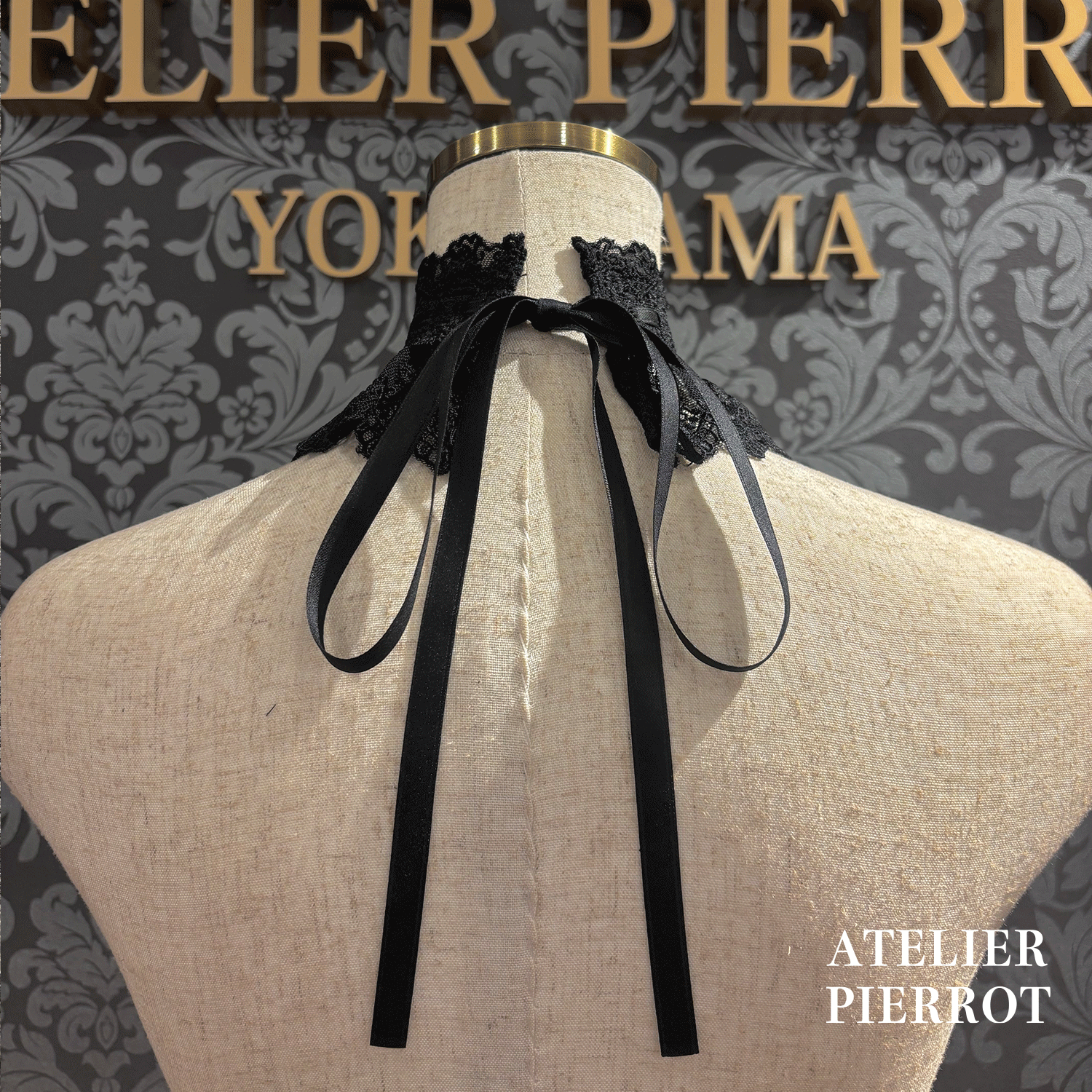 【ATELIER PIERROTLACE GRACE Choker White/Bordeaux/Purple/Green/Navy/Black★5 월 말에 출시되었습니다★