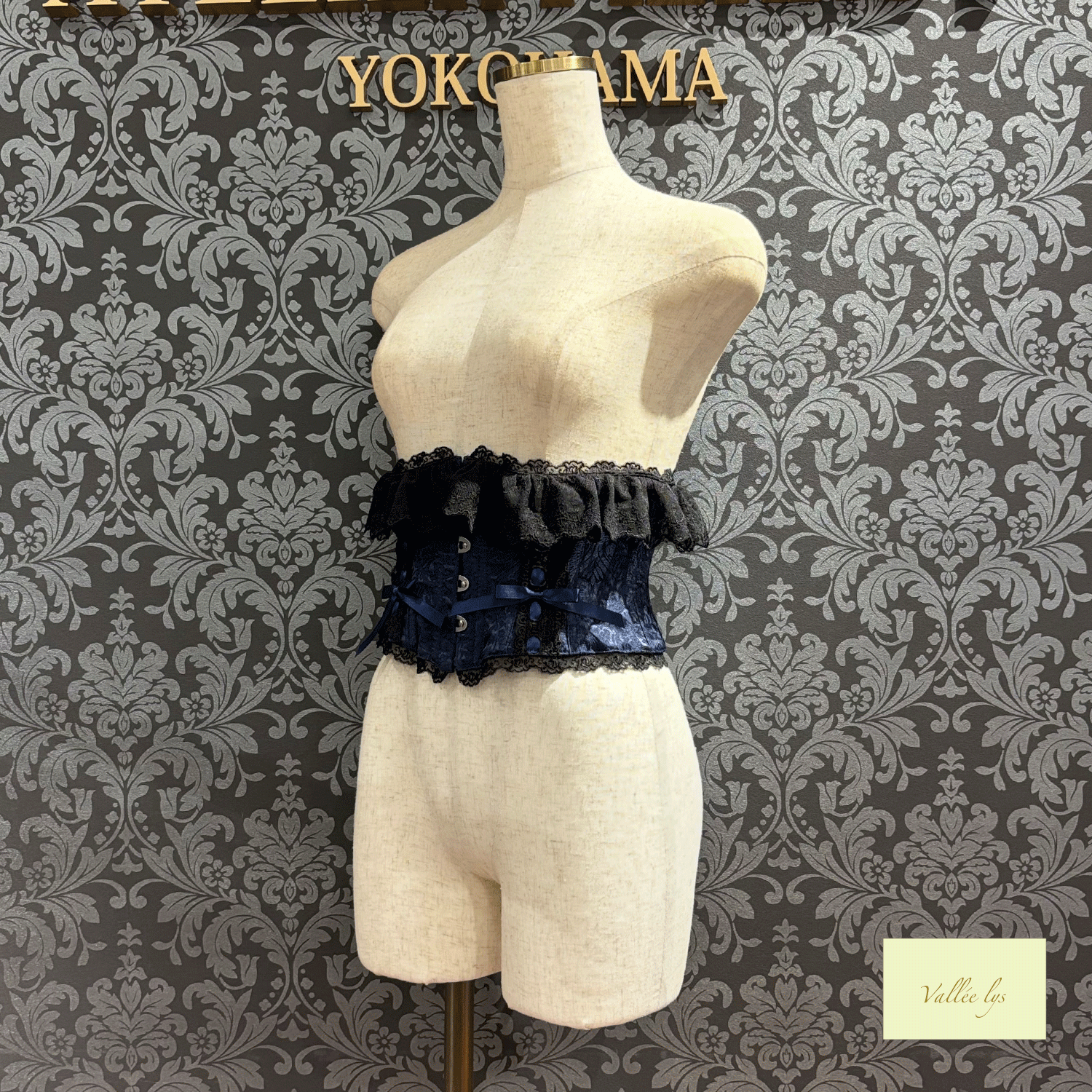 【Vallée lys】ヴァレリス Fleur de Brume Corset ホワイト/ピンク/ボルドー/ネイビー/ブラック