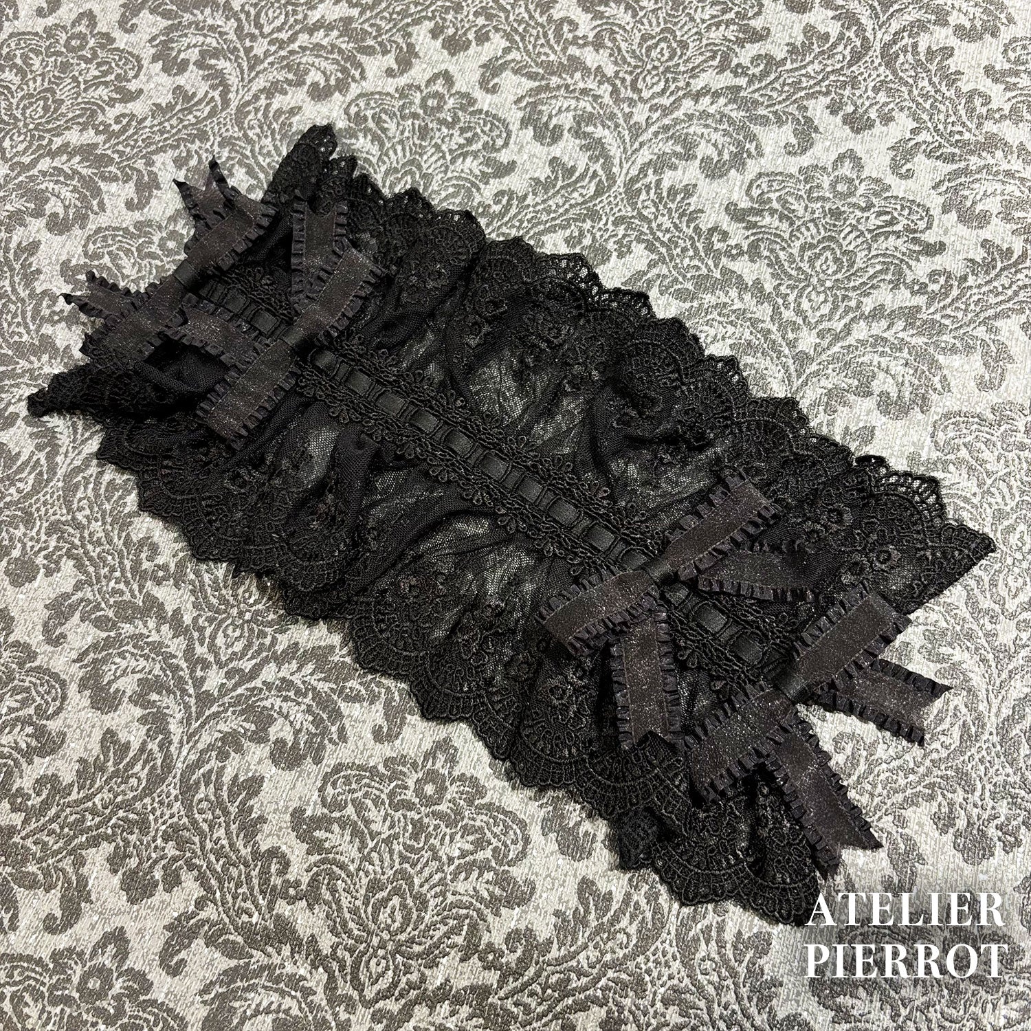 【ATELIER PIERROT】 Mystic Ribbon Lattice HeadDress アイボリー/ ボルドー/ネイビー/ブラック
