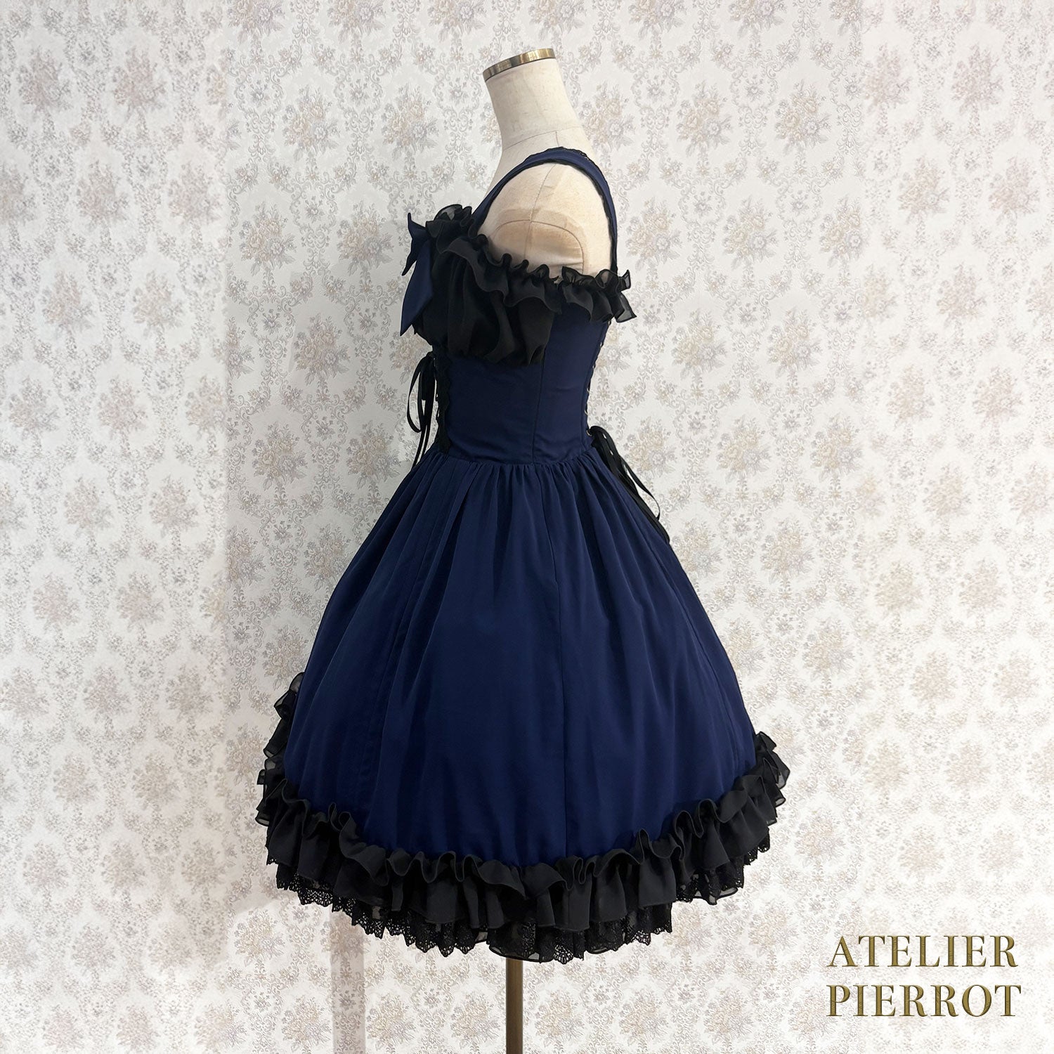 【ATELIER PIERROT】 Eternal Waltz Jumper Skirt ホワイト/ボルドー/パープル/ネイビー/ブラック×ホワイト/ブラック