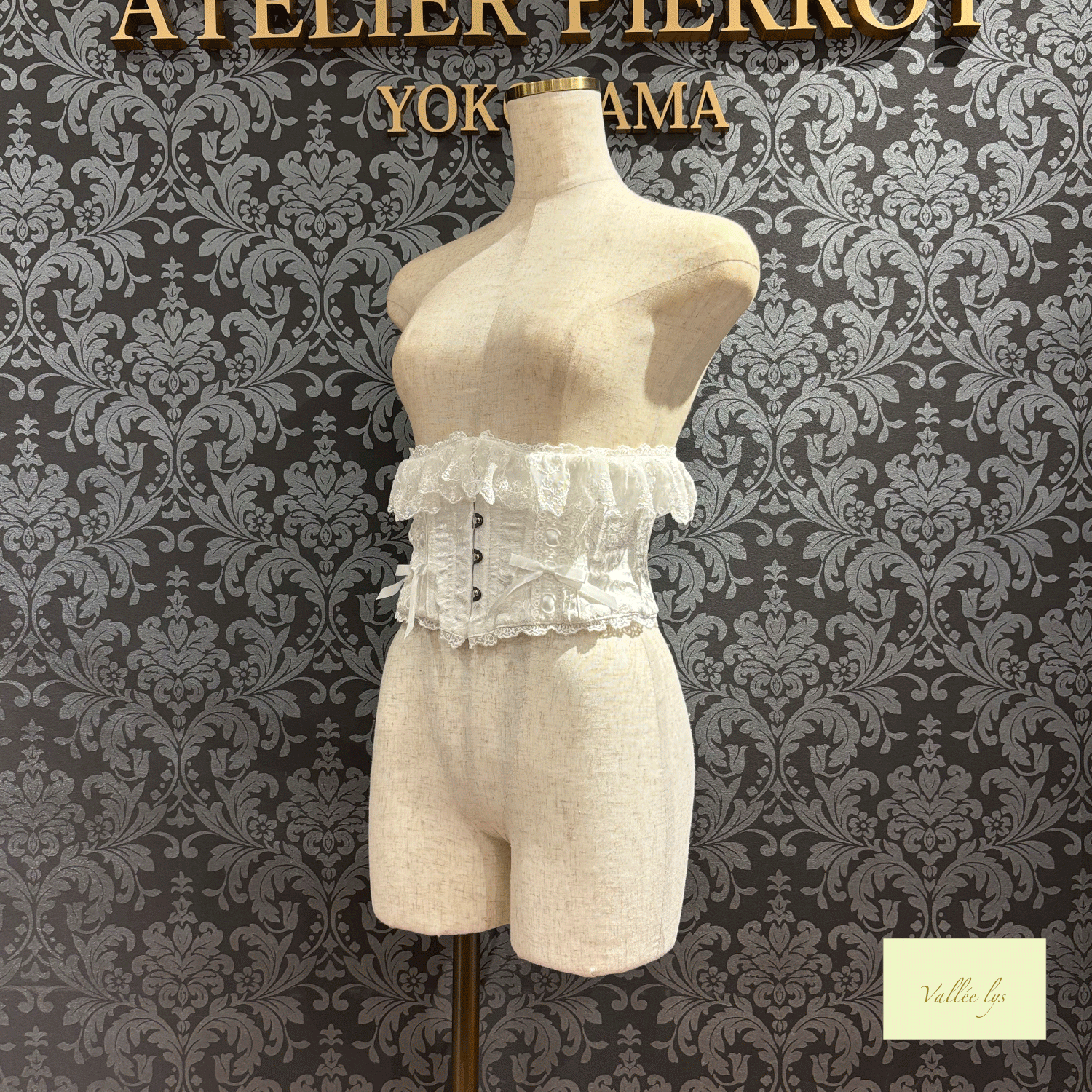 【Vallée lys】ヴァレリス Fleur de Brume Corset ホワイト/ピンク/ボルドー/ネイビー/ブラック