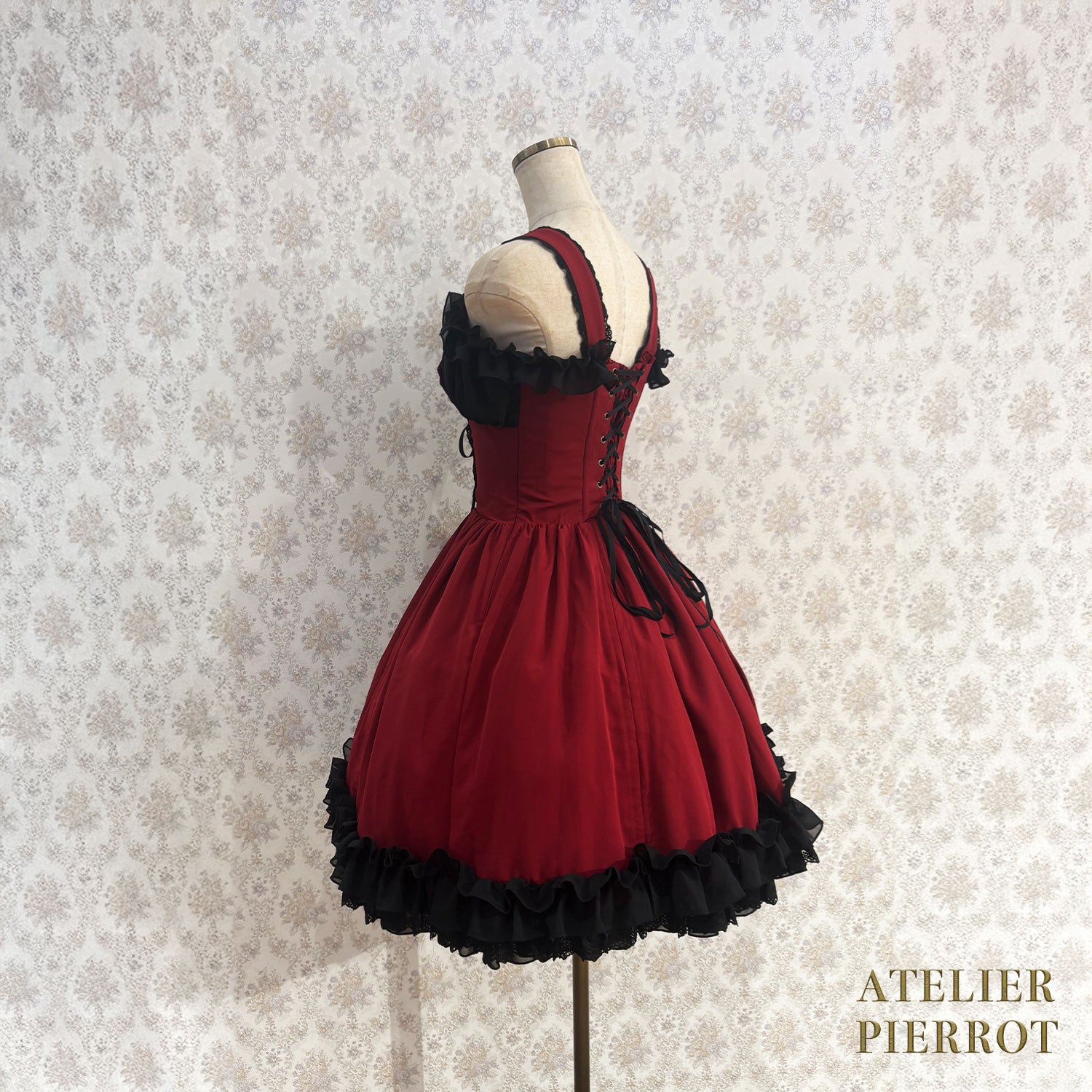 【ATELIER PIERROT】 Eternal Waltz Jumper Skirt ホワイト/ボルドー/パープル/ネイビー/ブラック×ホワイト/ブラック