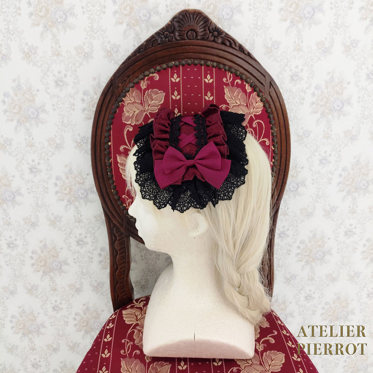 【ATELIER PIERROT】 Royal Nocturne Headdress ホワイト/ピンク/ワイン/グリーン/ネイビー/ブラック