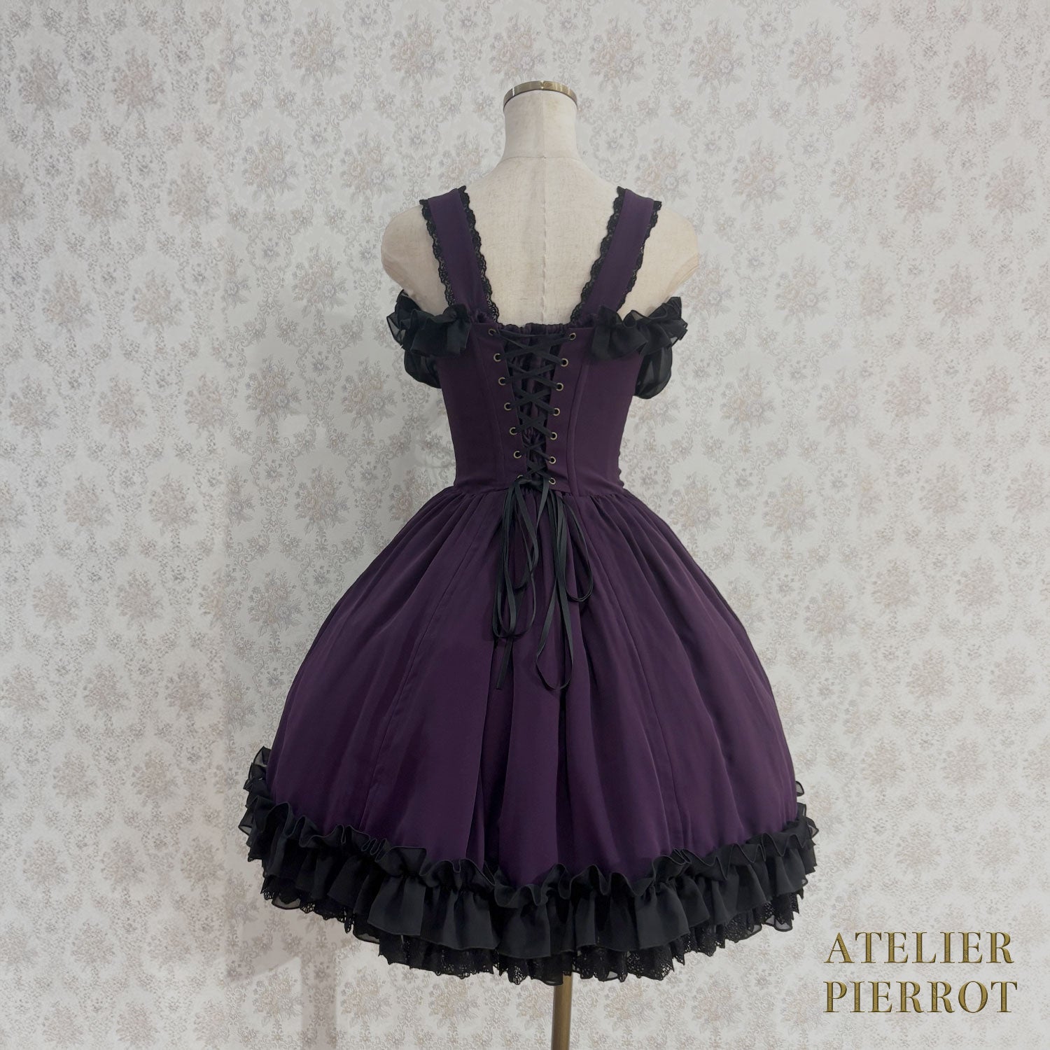 【ATELIER PIERROT】 Eternal Waltz Jumper Skirt ホワイト/ボルドー/パープル/ネイビー/ブラック×ホワイト/ブラック