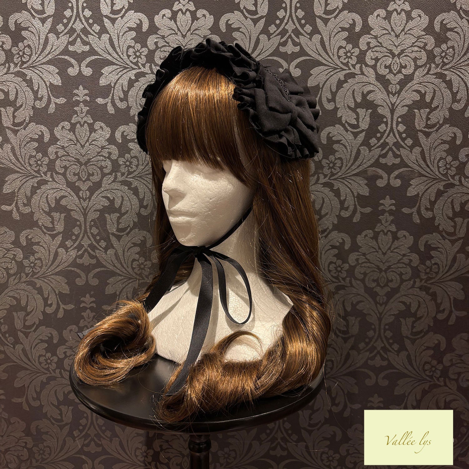 【Vallée lys】ヴァレリス Nonette -Gauze-Headdress ボルドー/グレー/ブラック ★11月下旬~12月上旬発売★