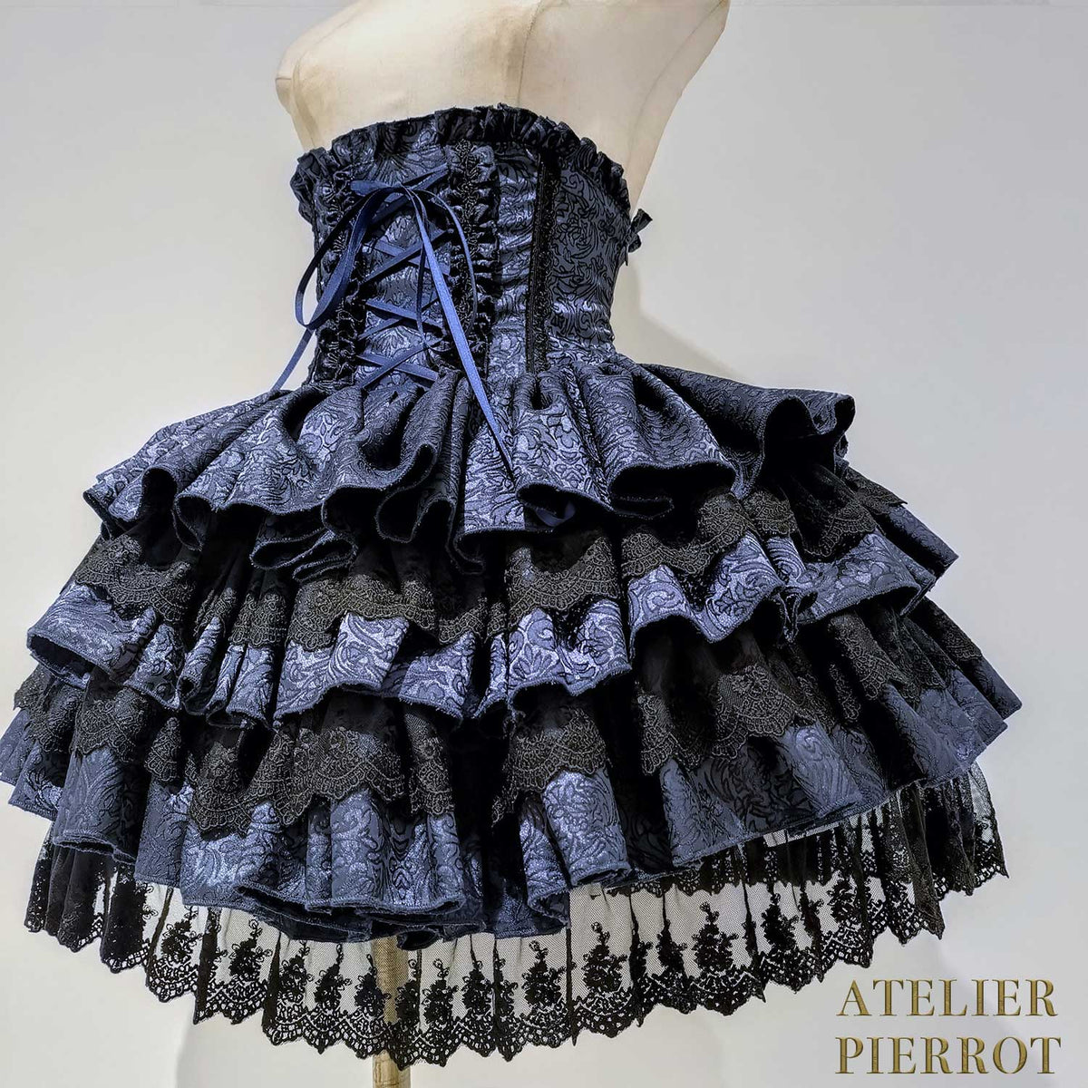 【ATELIER PIERROT】 Royal Nocturne Mini Corset Skirt ホワイト/ピンク/ワイン/グリーン/ネイビー/ブラック