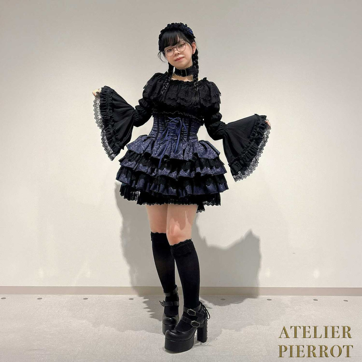 【ATELIER PIERROT】 Royal Nocturne Headdress ホワイト/ピンク/ワイン/グリーン/ネイビー/ブラック
