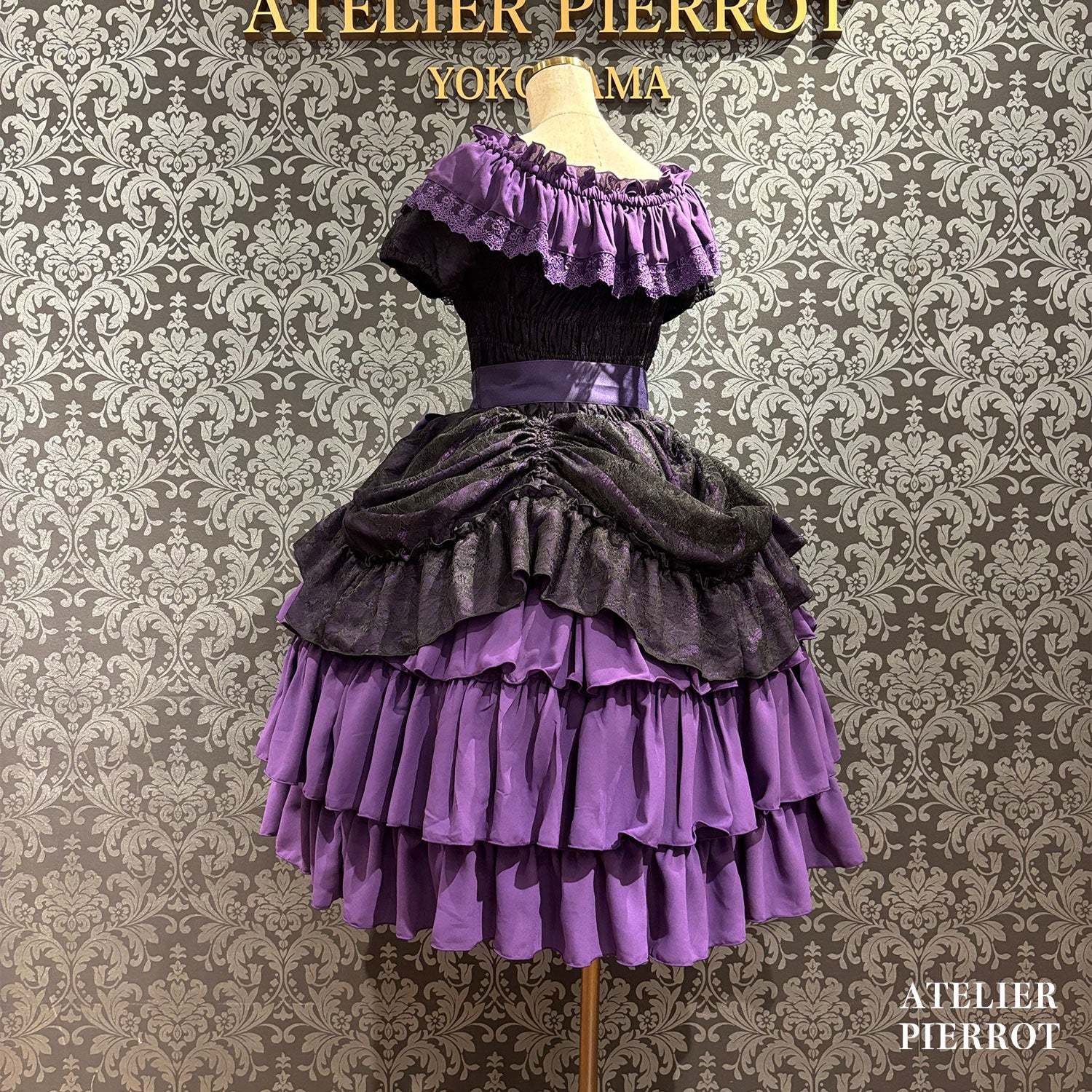 【ATELIER PIERROT】 Ruined Castle Dress 新色ホワイト/ボルドー/新色パープル/ネイビー/ホワイト×ブラック/ブラック