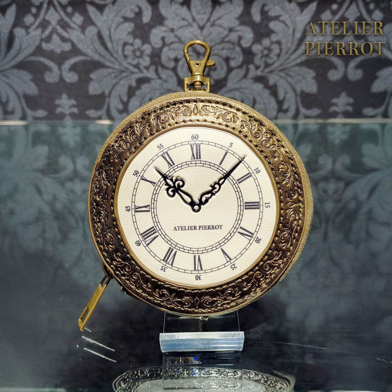 【ATELIER PIERROT】 Pochette a la carte Coin Purse ~Clock~ ブロンズ/ブラック