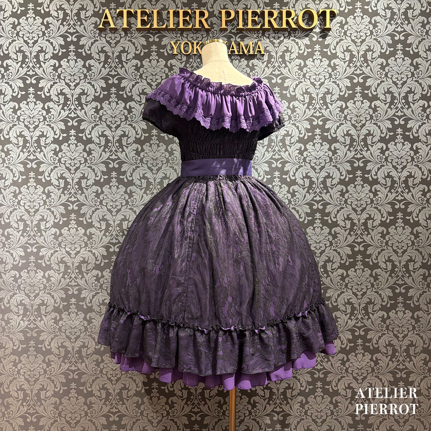 【ATELIER PIERROT】 Ruined Castle Dress 新色ホワイト/ボルドー/新色パープル/ネイビー/ホワイト×ブラック/ブラック