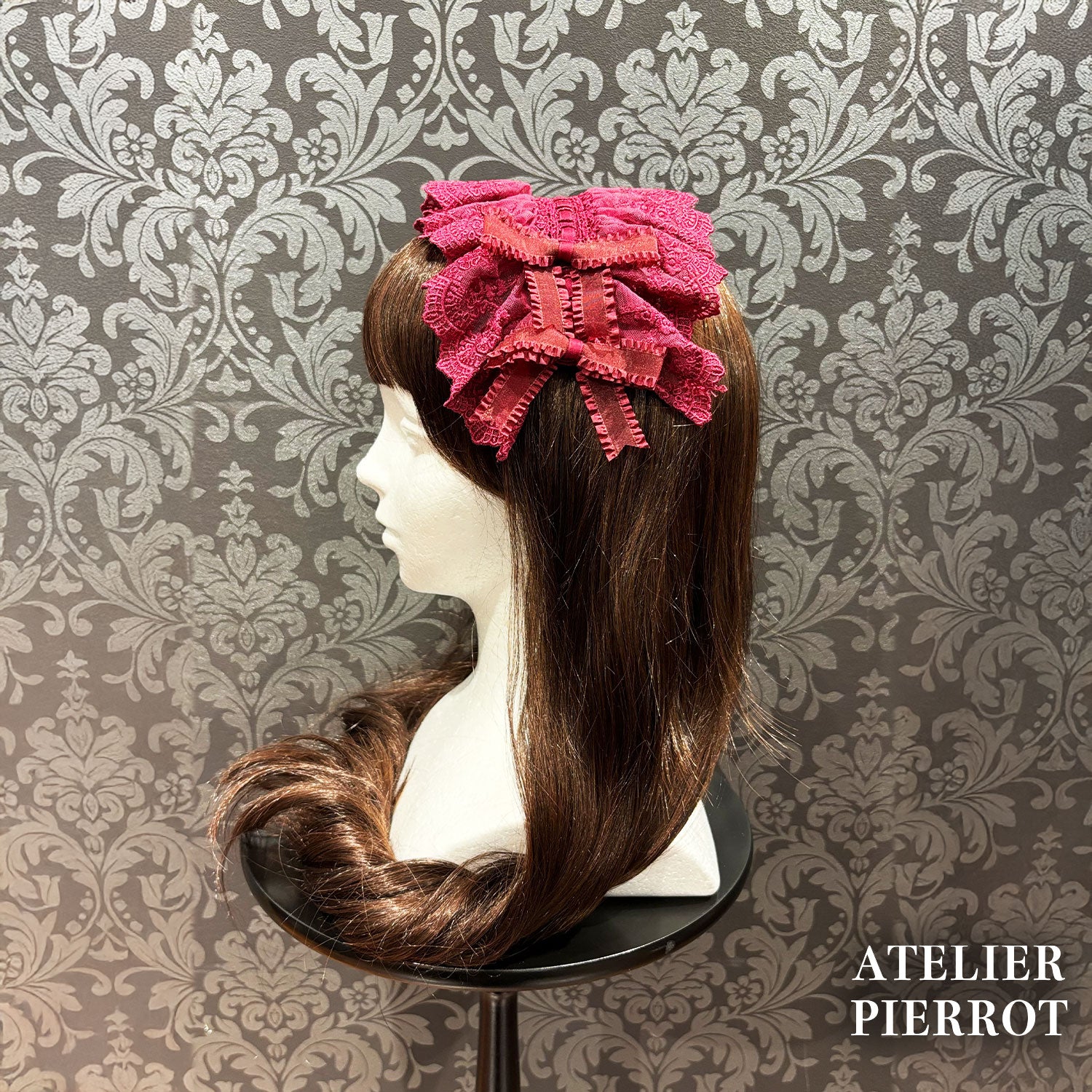 【ATELIER PIERROT】 Mystic Ribbon Lattice HeadDress アイボリー/ ボルドー/ネイビー/ブラック
