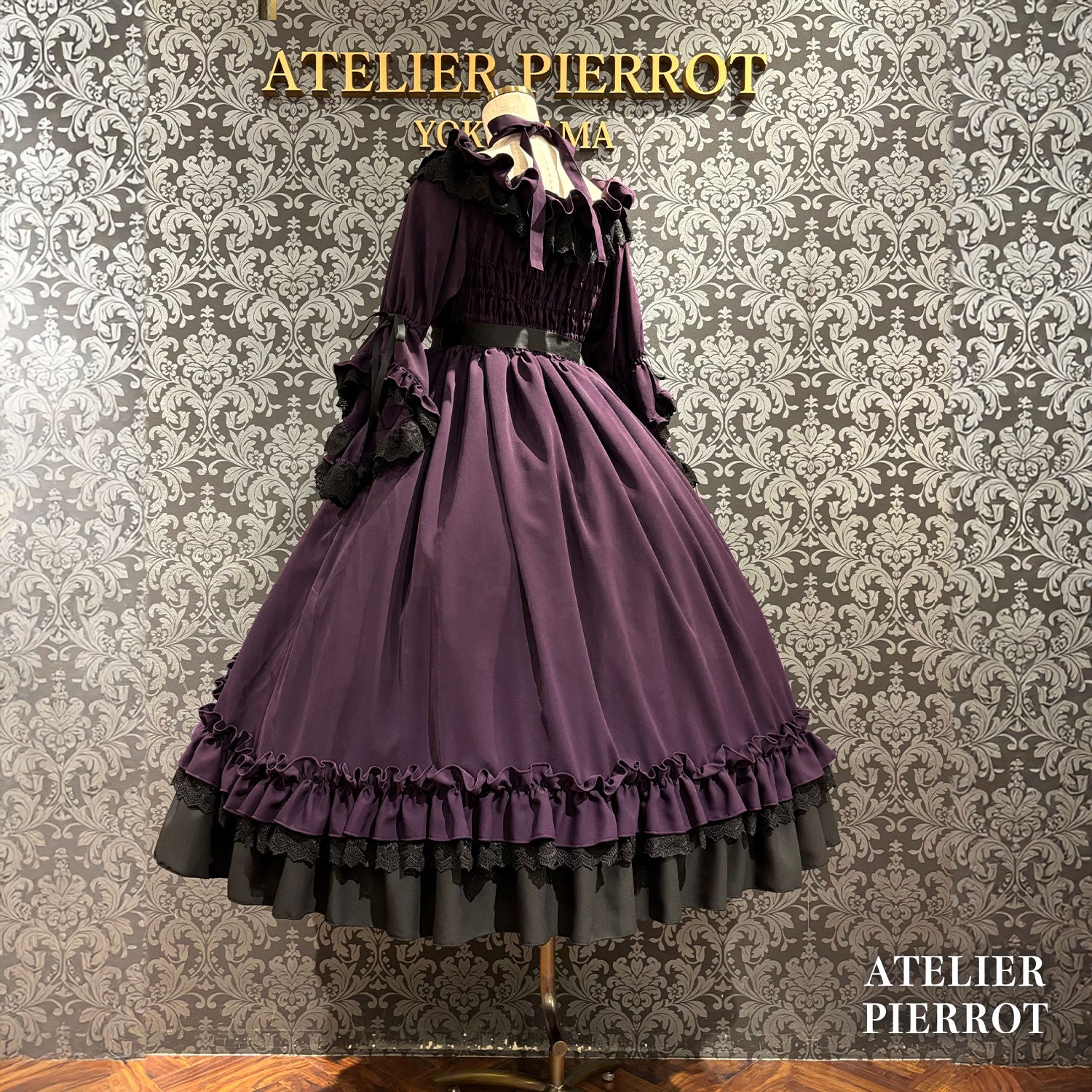 【ATELIER PIERROT】 ★Ahora aceptando reservas★Vestido Nocturno NegroWhite/Marfil/Purple/Navy/Black