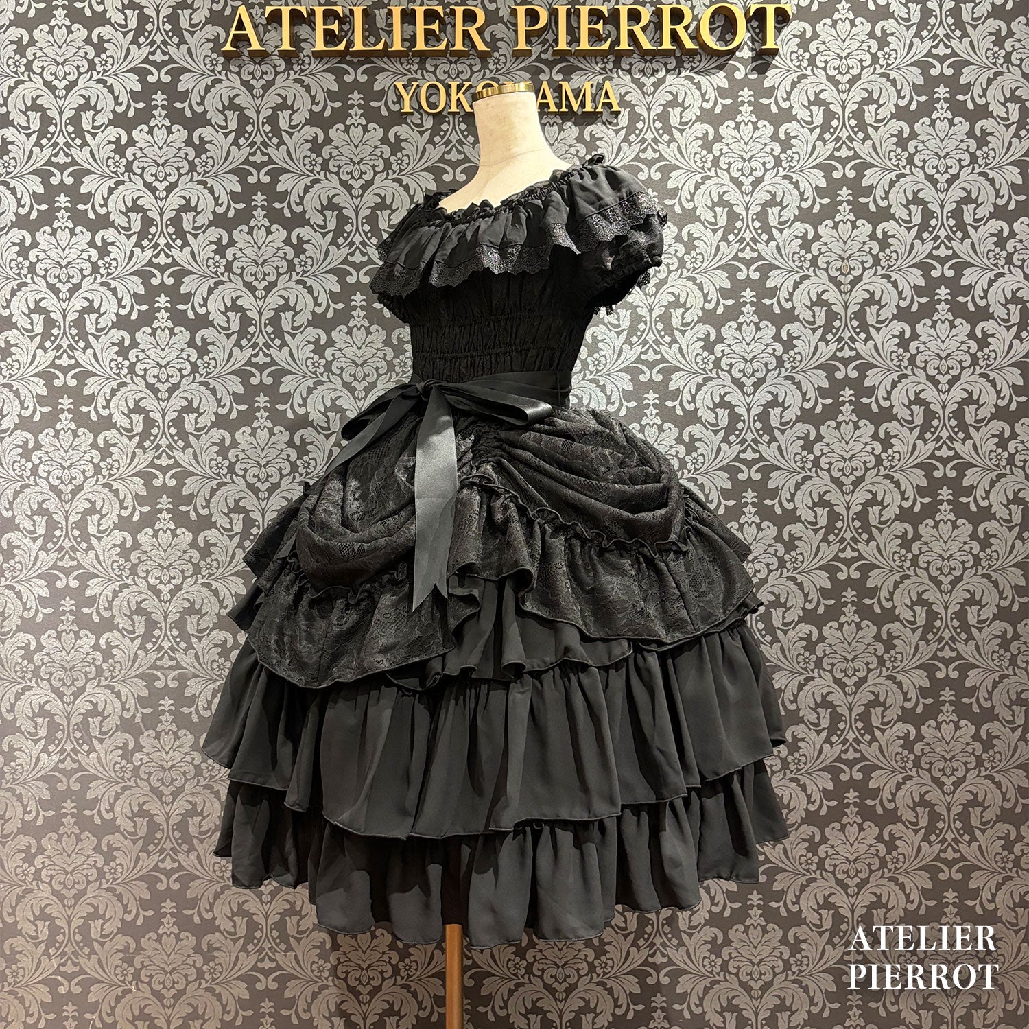 【ATELIER PIERROT】 Ruined Castle Dress 新色ホワイト/ボルドー/新色パープル/ネイビー/ホワイト×ブラック/ブラック