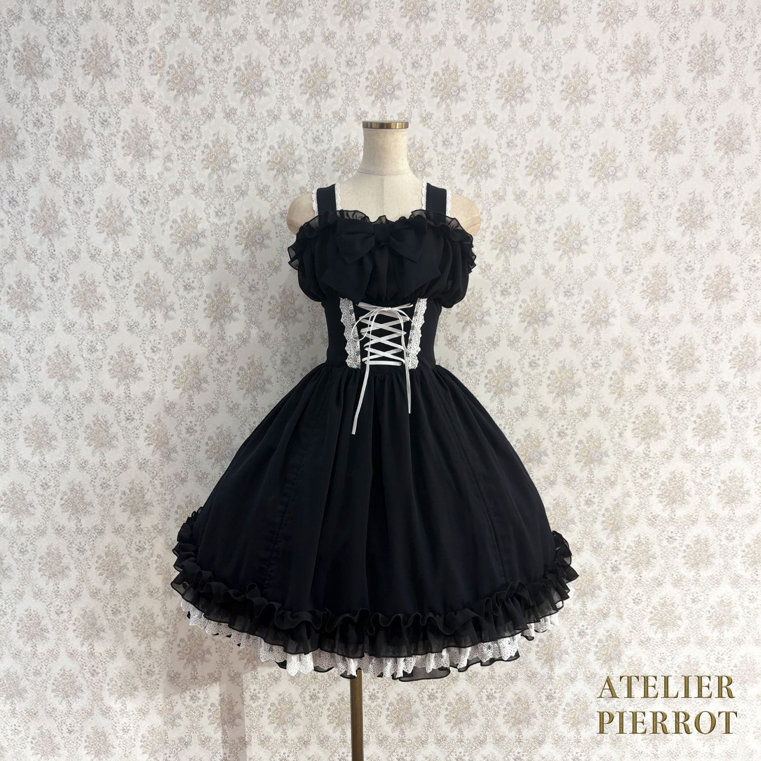 【ATELIER PIERROT】 Eternal Waltz Jumper Skirt ホワイト/ボルドー/パープル/ネイビー/ブラック×ホワイト/ブラック
