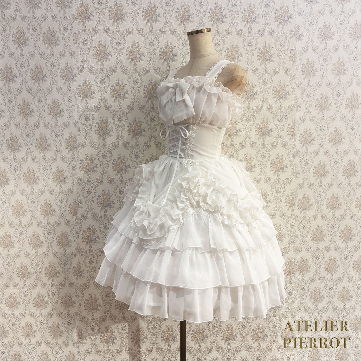 【ATELIER PIERROT】 Eternal Waltz Jumper Skirt ホワイト/ボルドー/パープル/ネイビー/ブラック×ホワイト/ブラック