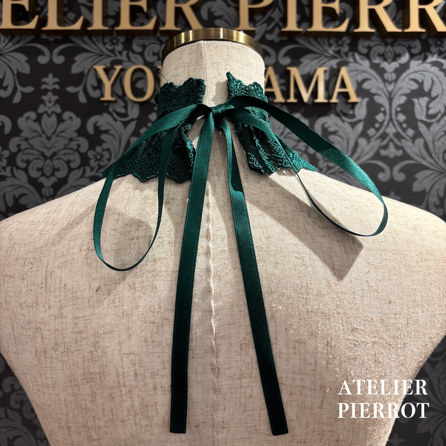 【ATELIER PIERROTLACE GRACE Choker White/Bordeaux/Purple/Green/Navy/Black★5 월 말에 출시되었습니다★