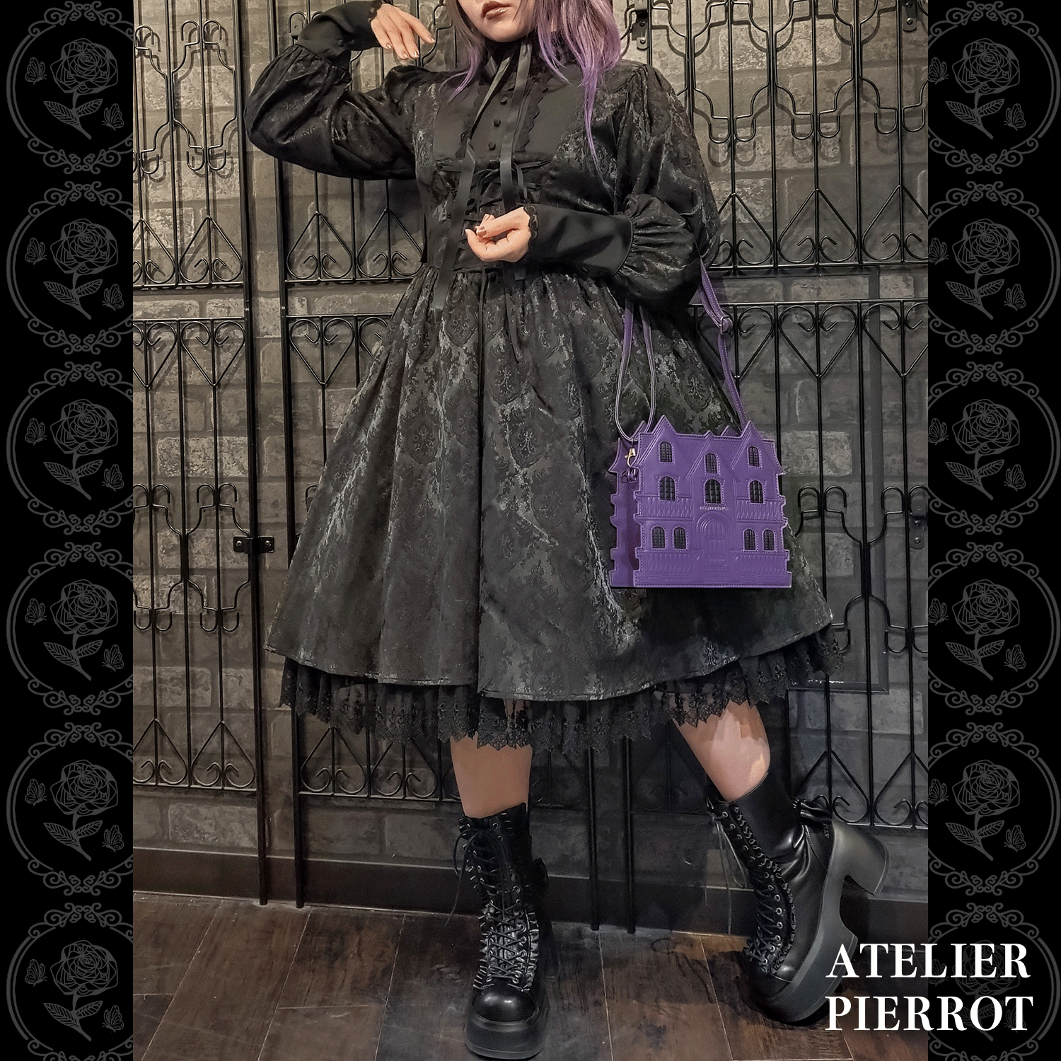 【ATELIER PIERROT】 Haunted House Pochette ホワイト/パープル/ブラック ★11月中旬〜下旬発売★