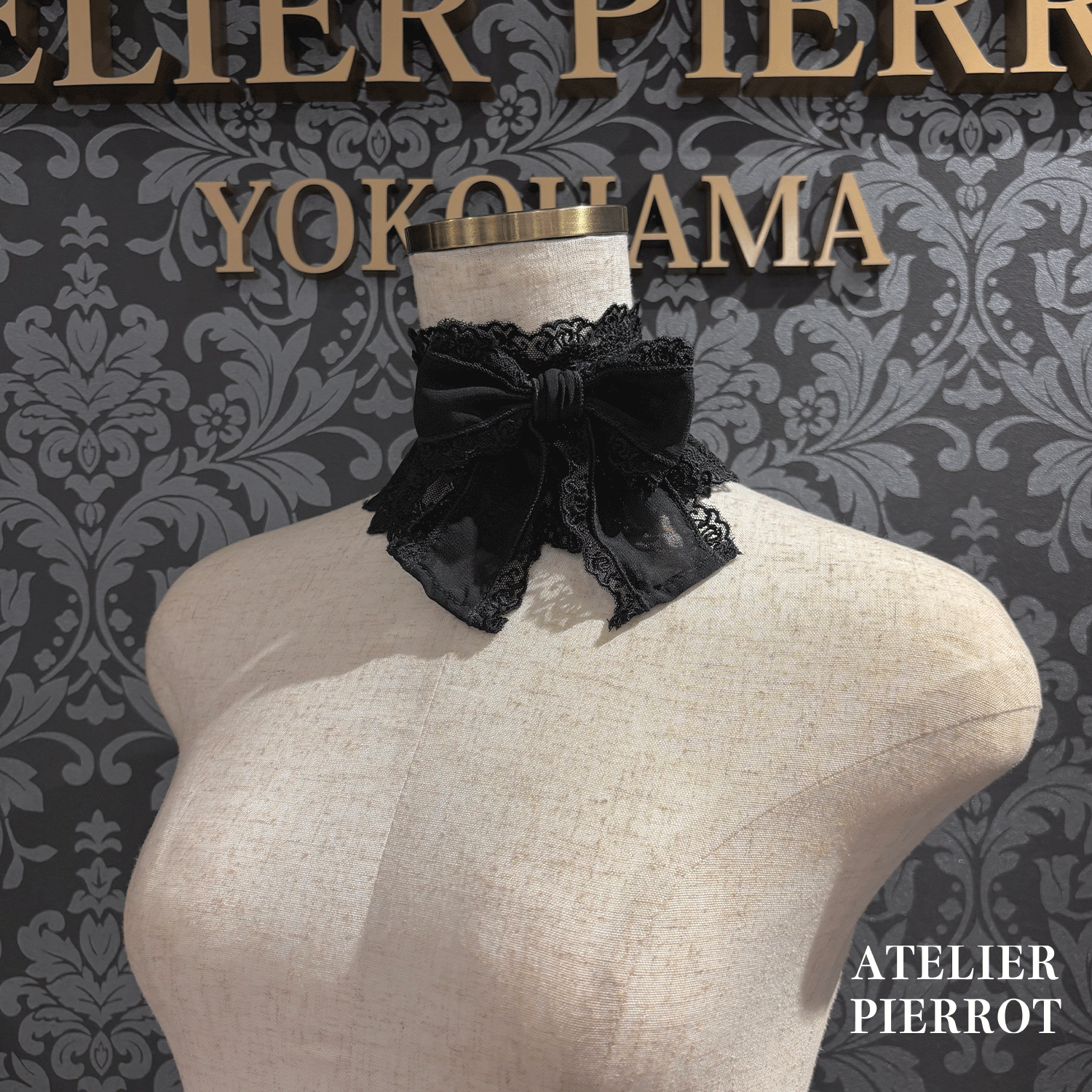 【ATELIER PIERROTLACE GRACE Choker White/Bordeaux/Purple/Green/Navy/Black★5 월 말에 출시되었습니다★