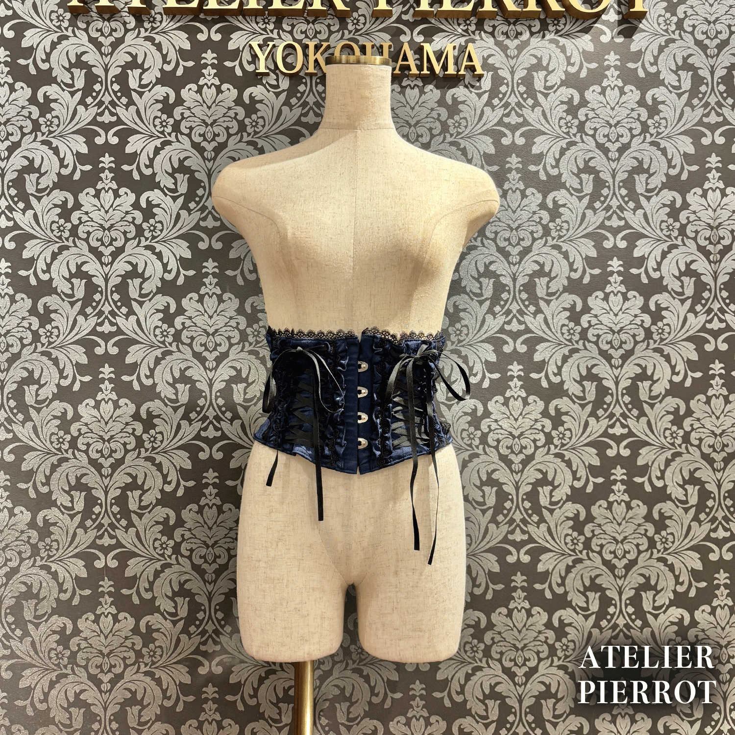 【ATELIER PIERROT】 Thorned Rose Corset ホワイト/ボルドー/パープル/ネイビー/ブラック×ホワイト/ブラック ★11月中旬〜下旬発売★