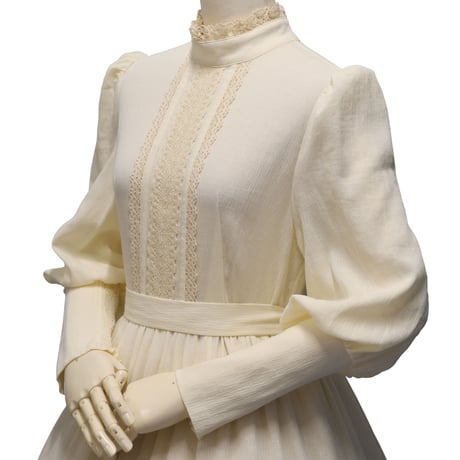 【Sheglit】シェグリット 睡蓮のティアードドレス アイボリー/ダルブルー/ブラック