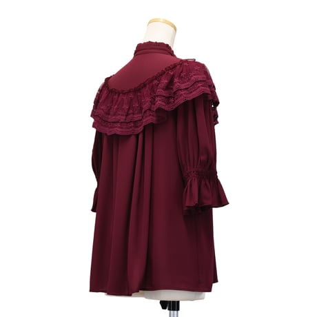 【Sheglit】シェグリット "Edelweiss"シフォンブラウス ホワイト/ボルドー/ブラック