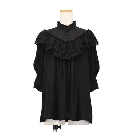 【Sheglit】シェグリット "Edelweiss"シフォンブラウス ホワイト/ボルドー/ブラック