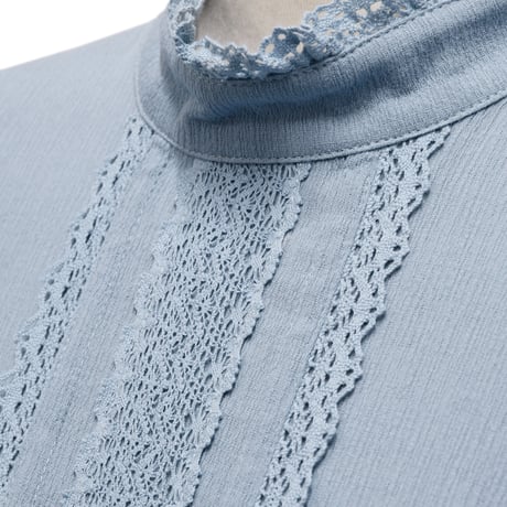 【Sheglit】シェグリット 睡蓮のティアードドレス アイボリー/ダルブルー/ブラック