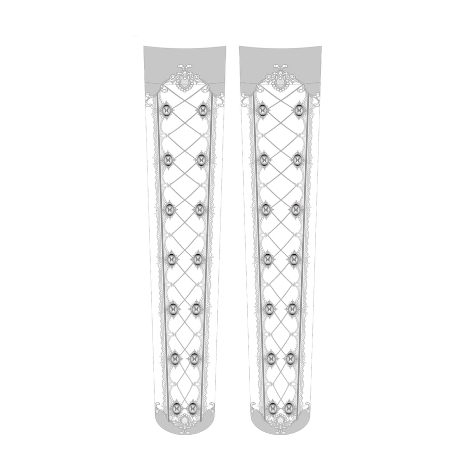 【Sheglit】シェグリット Lace Up Over Knee ホワイト/ブラック